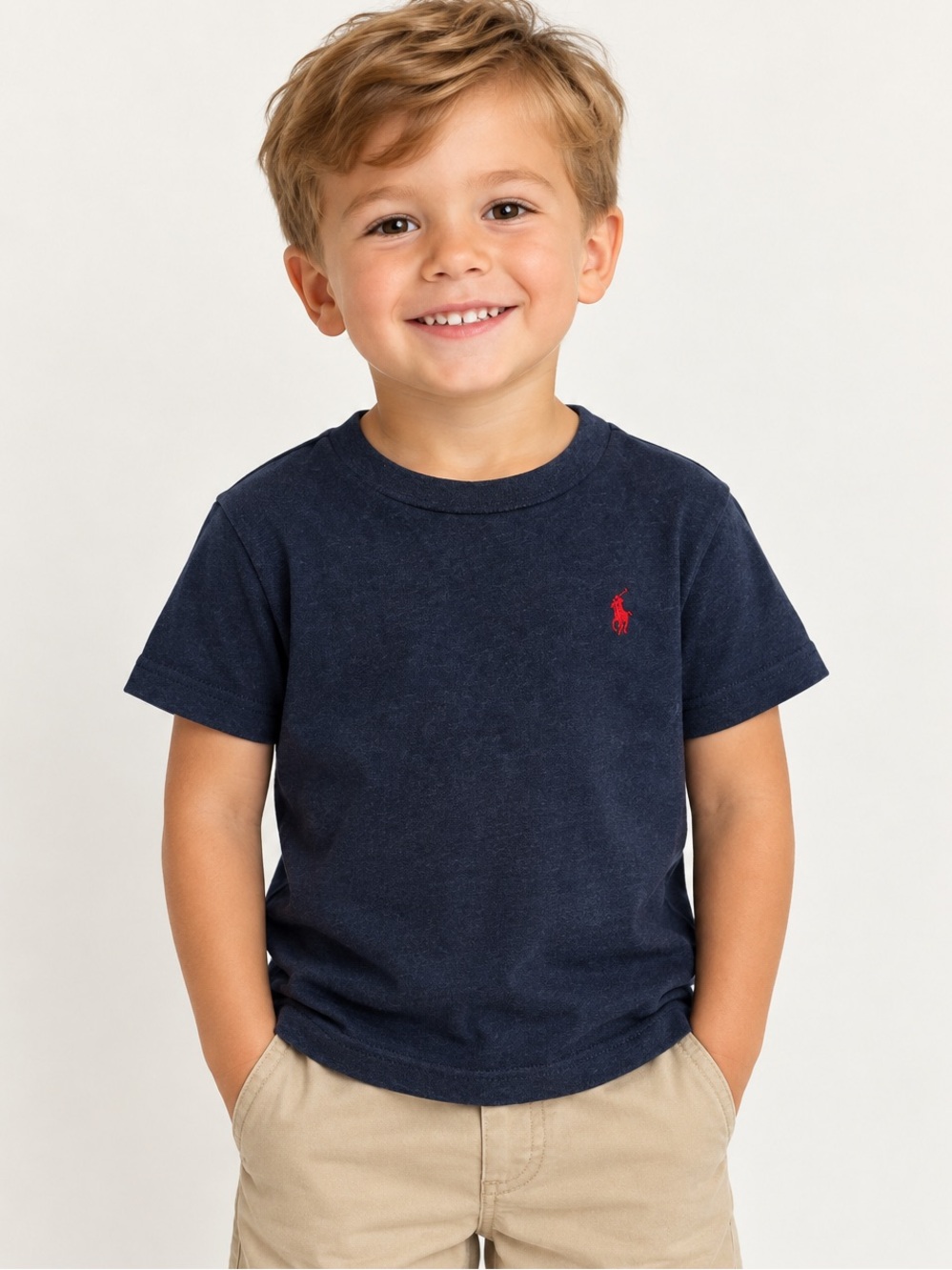 Polo by Ralph Lauren Navy Tee with Red Pony Logo kids 3T